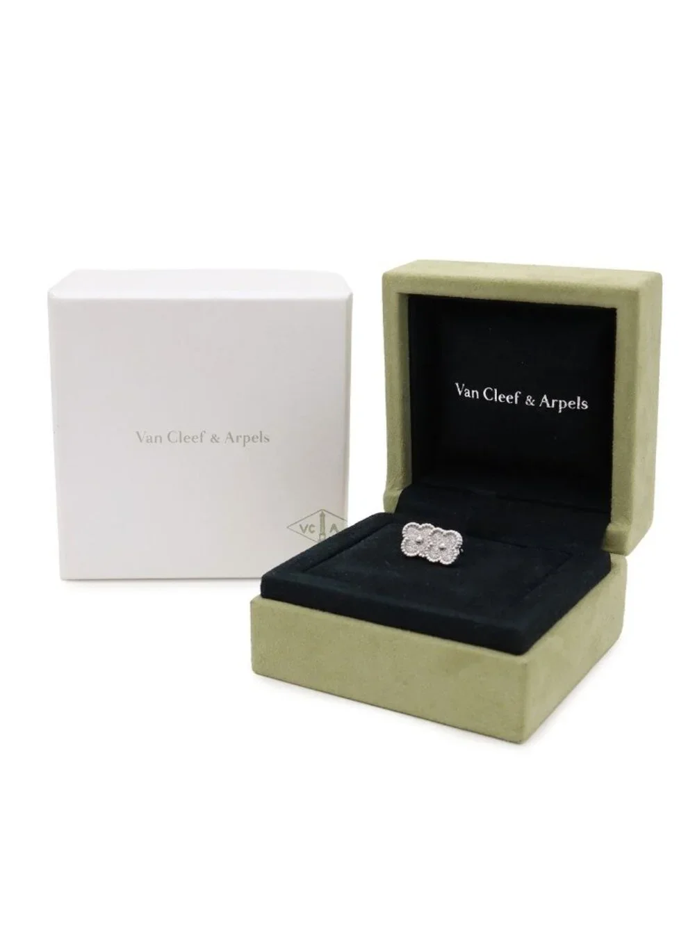 Van Cleef & Arpels Sweet Alhambra Earrings 18k White Gold